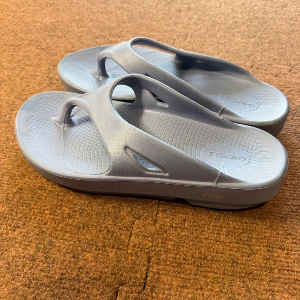 OOFOS OOriginal Recovery Sandals Slate Blue Mens 9 Womens 11 EU 42 Flip Flops A-